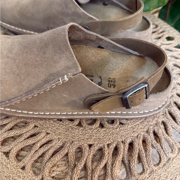 Birkenstock Lutry Tan Suede Slip-On Clogs Shoes 40 - Picture 7 of 10